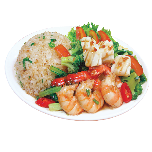 Cơm Chiên Hải Sản Xào Rau